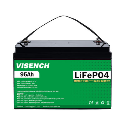 Βίσεντς 12V 100Ah Lifepo4 Λιθιοσιδή μπαταρία Deep Cycle Times διάρκεια ζωής μπαταρίας