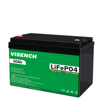 Αποθήκευση ενέργειας Visench 24V 50Ah RV Λιθιοσίδηρο Φωσφορική μπαταρία 24V Lifepo4 μπαταρία