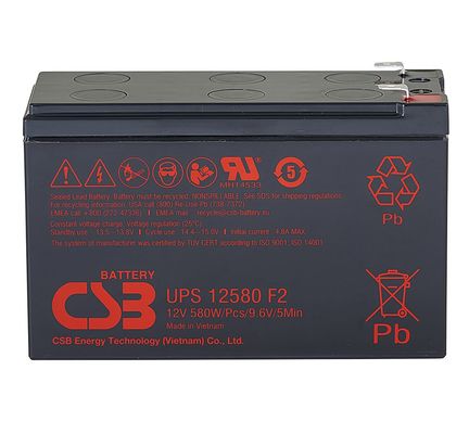 Η μπαταρία CSB UPS12580 12V 580W υψηλής απόδοσης επαναφορτιζόμενη χωρίς συντήρηση VRLA 580W μπαταρία για κέντρο δεδομένων UPS