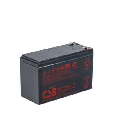 Η μπαταρία CSB UPS123607 12V 360W 7Ah υψηλής απόδοσης επαναφορτιζόμενη χωρίς συντήρηση VRLA 7Ah μπαταρία για κέντρο δεδομένων UPS