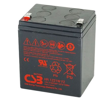 Η μπαταρία CSB HR1221W 12V 21W Υψηλής απόδοσης επαναφορτιζόμενες ξηρές μπαταρίες μολύβδου για ηλεκτρική ενέργεια