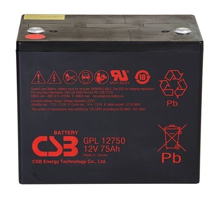 GPL12750 12V 75Ah CSB μπαταρία Σφραγισμένη μπαταρία μολύβδου οξέος μακροχρόνια διάρκεια ζωής επαναφορτιζόμενη μπαταρία για UPS