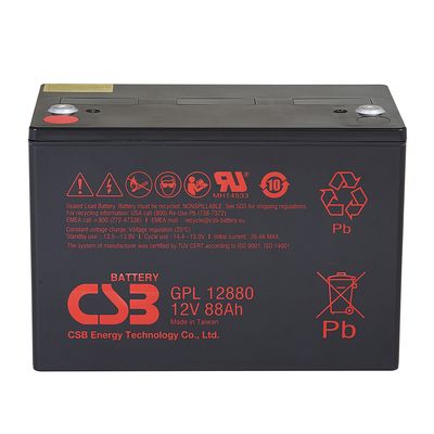 CSB GPL12880 12V 88Ah Απαλλαγμένη από συντήρηση σφραγισμένη μπαταρία μολύβδου-οξέος ρυθμιζόμενη με βαλβίδα μπαταρία μολύβδου-οξέος για έκτακτες ανάγκες ηλιακού συστήματος