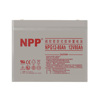 Ηλεκτρική μονάδα NPG12-80Ah 12V 80Ah επαναφορτιζόμενη μπαταρία τζελ για σύστημα ηλιακής ενέργειας
