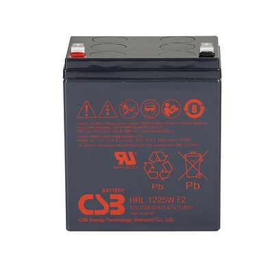 CSB HRL1225W F2 Σφραγισμένη μπαταρία μολύβδου-οξέος Εξαιρετικά υψηλό ρεύμα 12V 25W 12V 5Ah μπαταρία τζελ με τερματικό F2