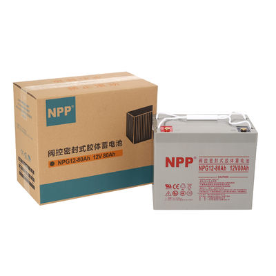 Ηλεκτρική μονάδα NPG12-80Ah 12V 80Ah επαναφορτιζόμενη μπαταρία τζελ για σύστημα ηλιακής ενέργειας